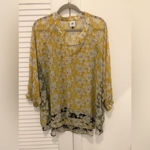 Cabi tiered floral chiffon tunic
